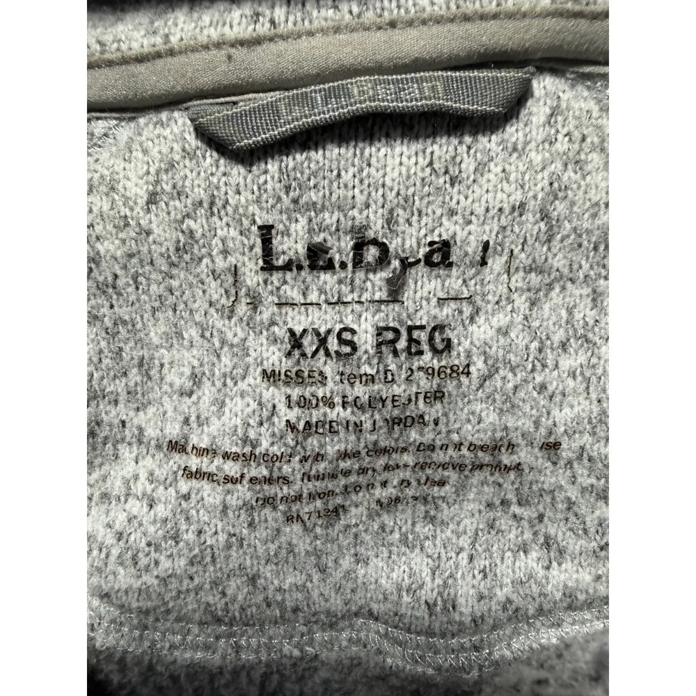 LL Bean Sweater Fleece Jacket Womens XXS Gray Full Zip Mock Neck 279684 Outdoor - Picture 5 of 9